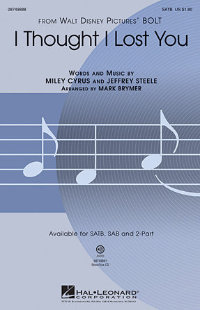 I Thought I Lost You (from Bolt) Sheet Music Preview