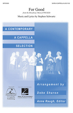 For Good (from Wicked) (arr. Deke Sharon) Sheet Music Preview
