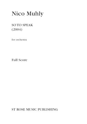So To Speak (Study Score) Sheet Music Preview