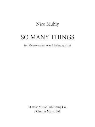 So Many Things (Mezzo-Soprano and String Quartet) - Score & Parts Sheet Music Preview