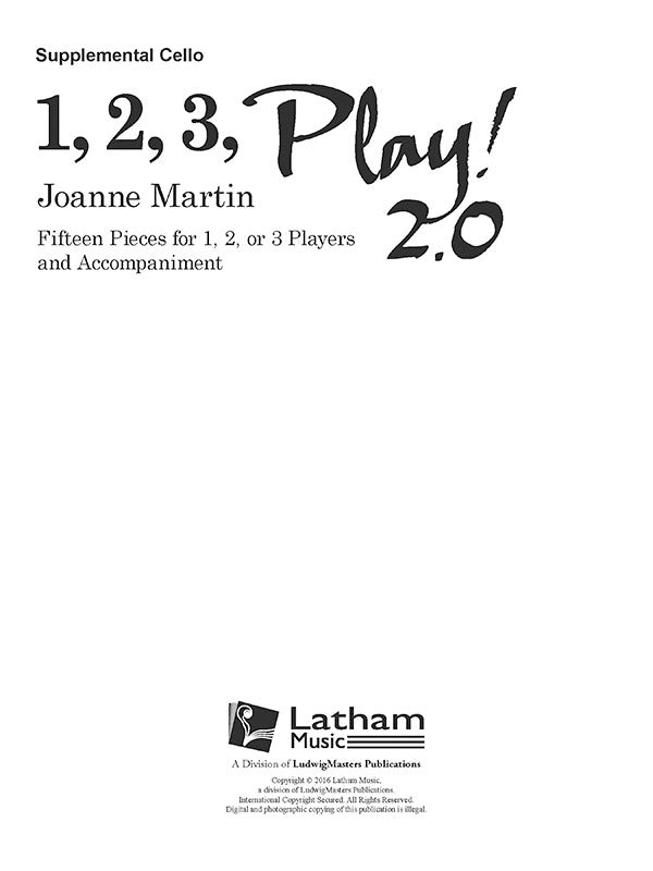 1, 2, 3 Play! 2.0 Supplemental Cello Part Cover Image