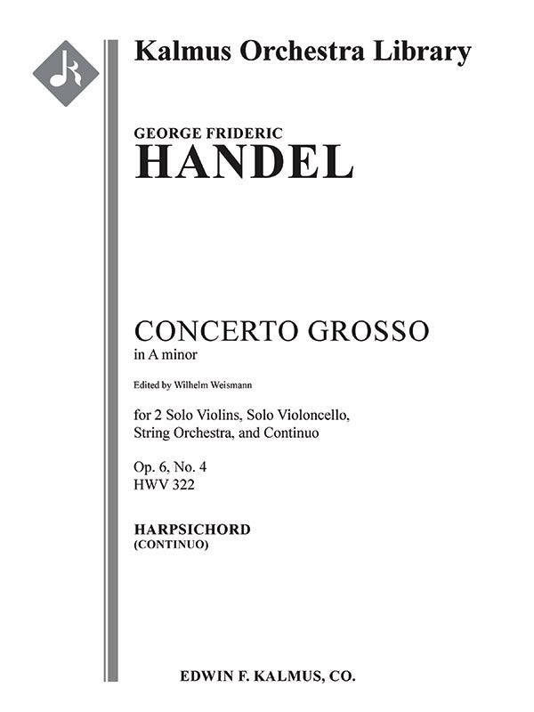 Concerto Grosso in A minor, Op. 6, No. 4, HWV 322 Cover Image