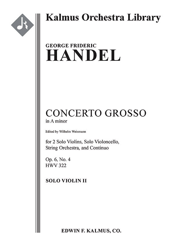 Concerto Grosso in A minor, Op. 6, No. 4, HWV 322 Cover Image