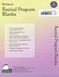 Schaum Recital Programs (Blank) #73: Black and White Piano Cover Image