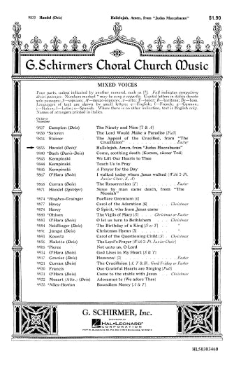 Hallelujah, Amen (from Judas Maccabaeus) Sheet Music Preview