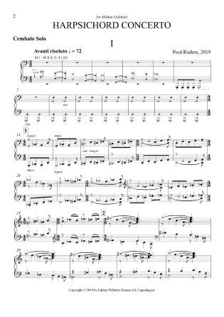 Harpsichord Concerto Sheet Music Preview