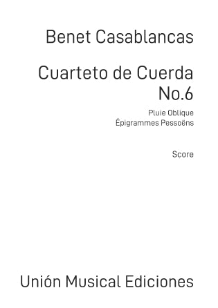 String Quartet No. 6 Pluie Oblique: Épigrammes Pessoëns - Full Score Sheet Music Preview
