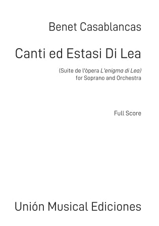 Canti ed estasi di Lea (Suite de l'òpera L'enigma di Lea) - Full Score Sheet Music Preview