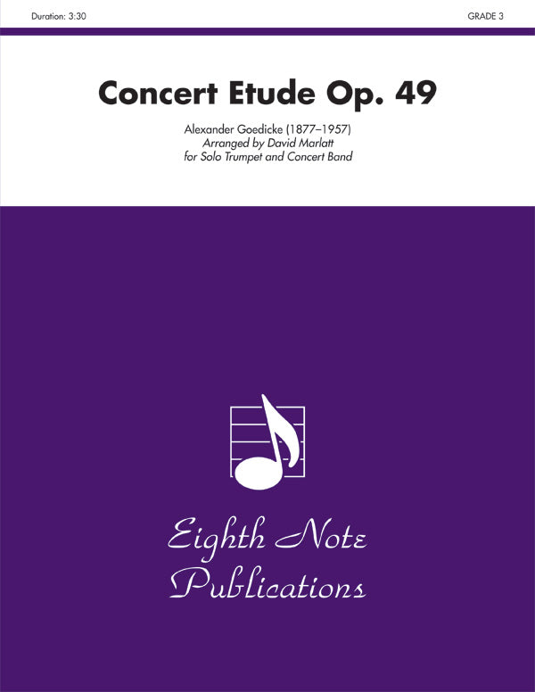 Concert Etude, Op. 49  (Solo Trumpet and Concert Band): 1st B-flat Clarinet Sheet Music Preview