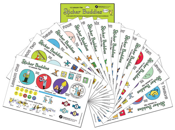 The Pascale Method for Beginning Violin: Sticker Buddies 12 Lesson Pak Cover Image