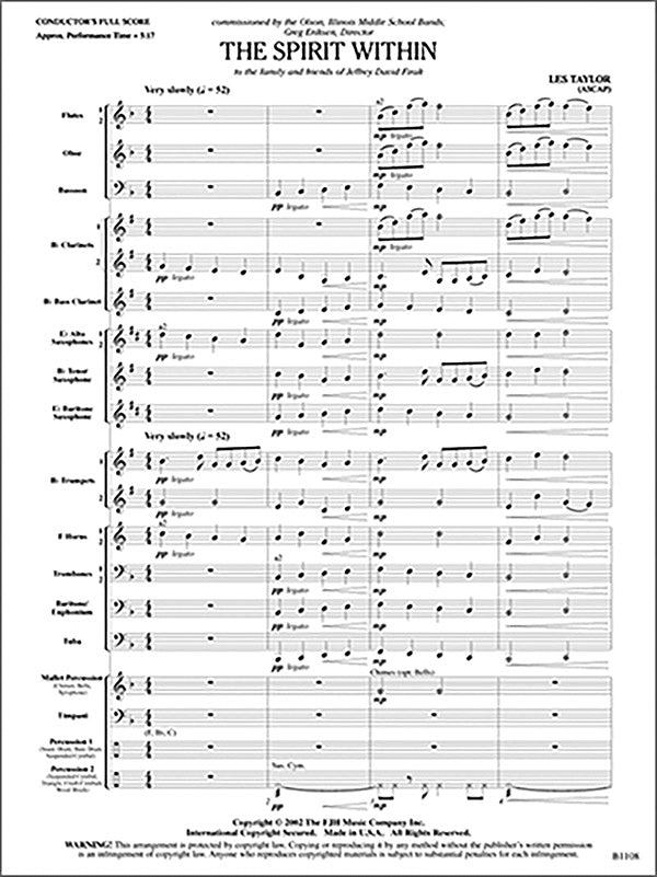 The Spirit Within: B-flat Clarinet 2 Sheet Music Preview