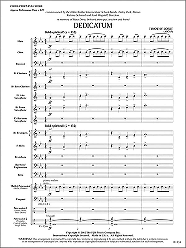 Dedicatum: Percussion 2 Sheet Music Preview