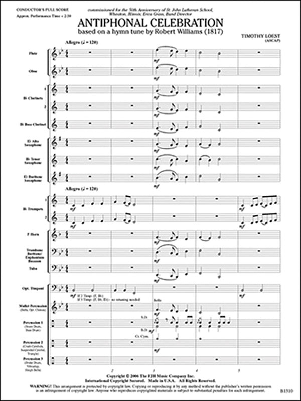 Antiphonal Celebration: E-flat Baritone Saxophone Sheet Music Preview