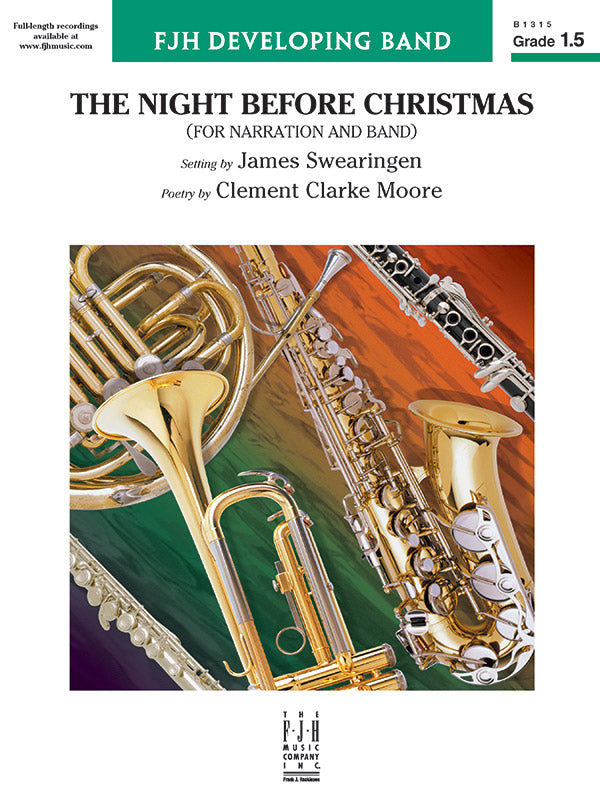 The Night Before Christmas (for Narration and Band): E-flat Baritone Saxophone Sheet Music Preview