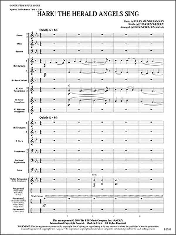 Hark! The Herald Angels Sing: Score Sheet Music Preview