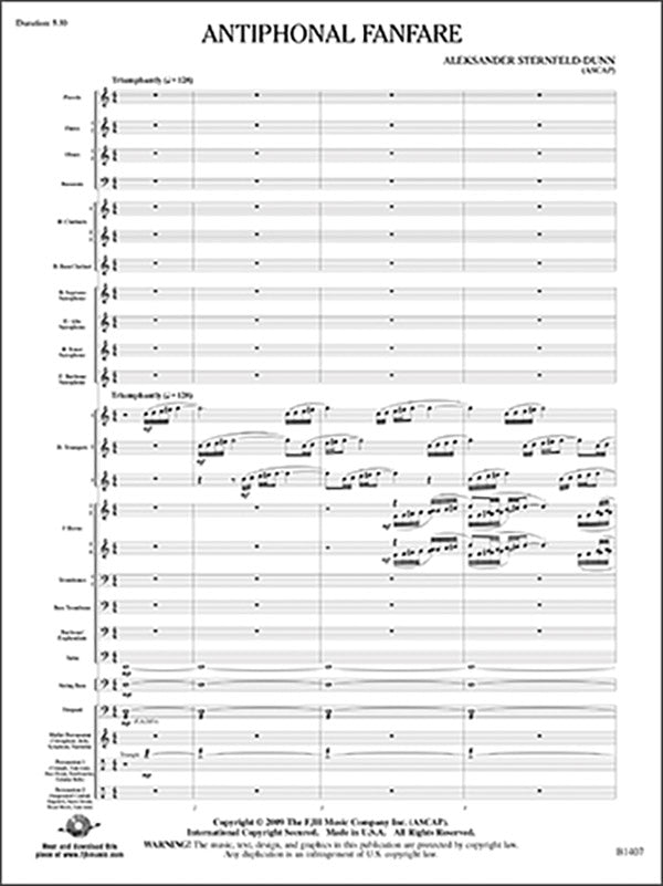 Antiphonal Fanfare: B-flat Clarinet 1 Sheet Music Preview