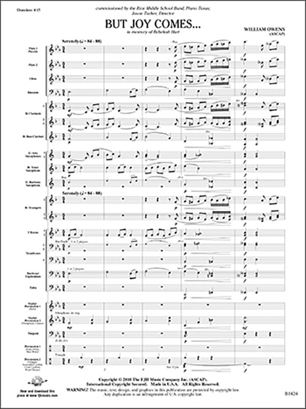 But Joy Comes...: E-flat Alto Saxophone 1 Sheet Music Preview