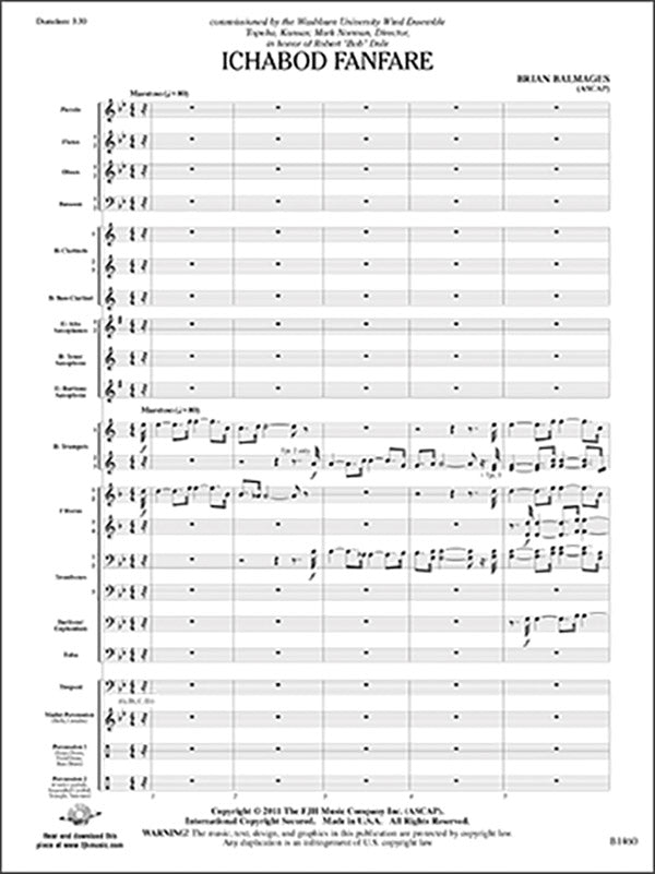 Ichabod Fanfare: Timpani Sheet Music Preview
