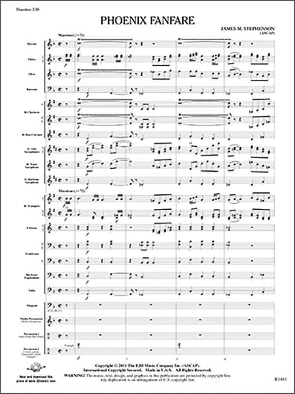 Phoenix Fanfare: F Horn 2 Sheet Music Preview