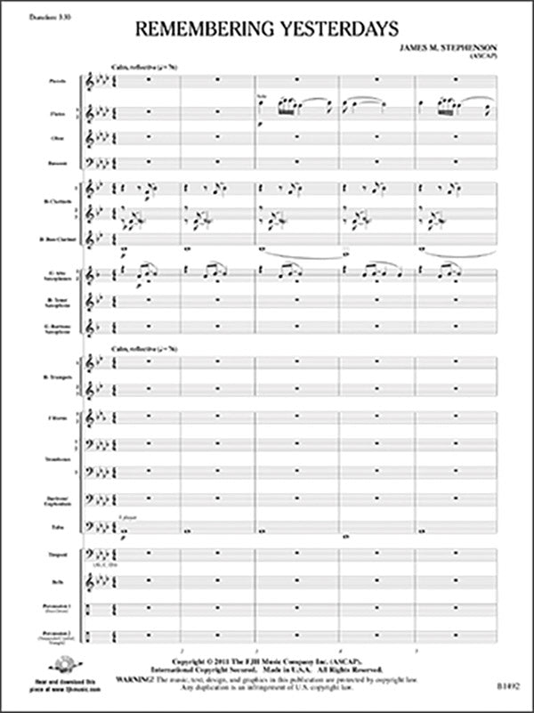 Remembering Yesterdays: Trombone 2 Sheet Music Preview