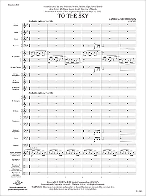 To the Sky: Timpani Sheet Music Preview