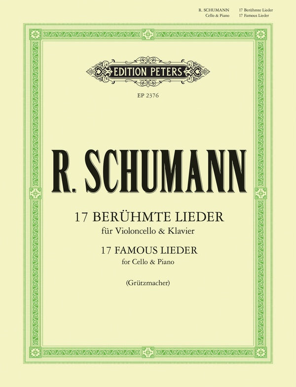 17 Famous Lieder for Cello & Piano Cover Image