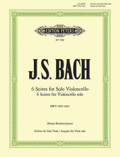 Cello Suites BWV 1007-1012 for Cello Solo (Transcribed for Viola) Cover Image