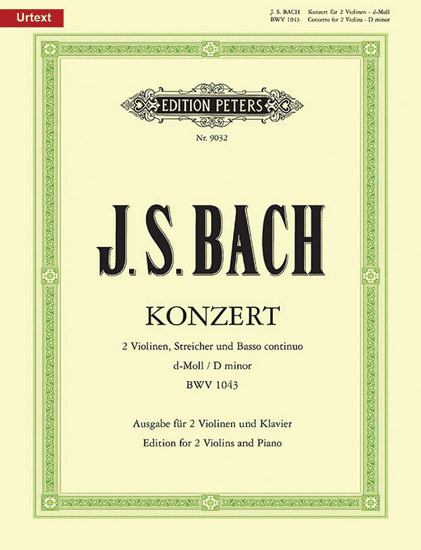 Concerto for 2 Violins in D minor BWV 1043 (Edition for 2 Violins and Piano) Cover Image