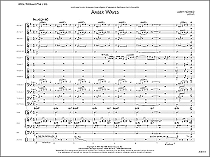 Amber Waves: Piano Sheet Music Preview
