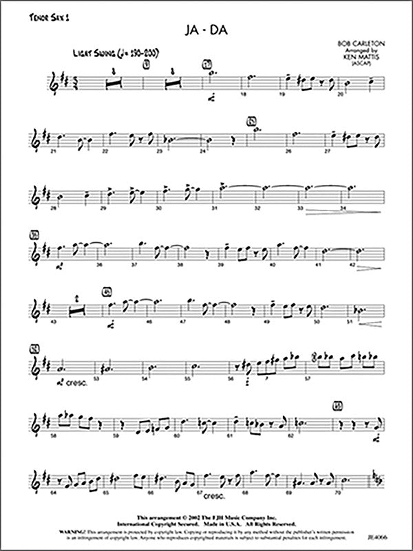 Ja-Da: Tenor Sax 1 Sheet Music Preview