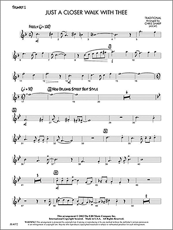 Just a Closer Walk with Thee: Guitar Sheet Music Preview
