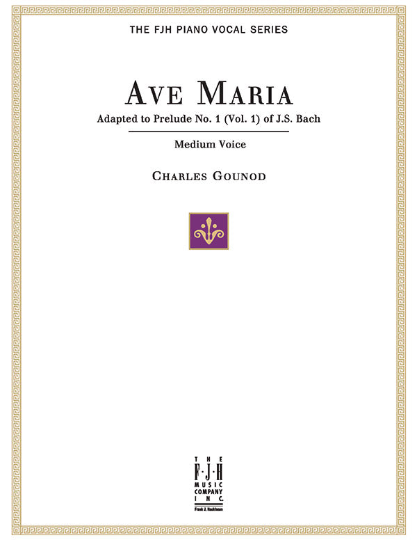 Ave Maria, For Medium Voice and Piano Sheet Music Preview
