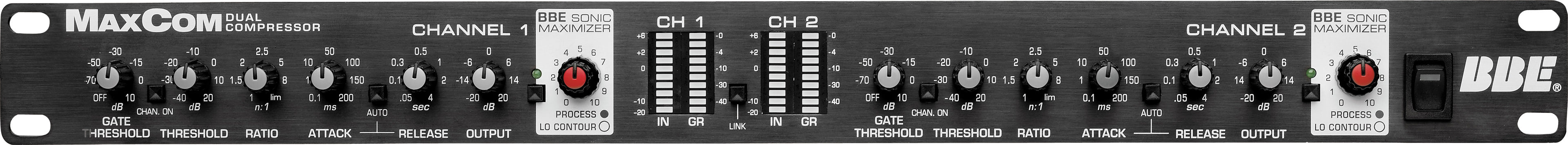 BBE MaxCom 2 Channel Compressor/Limiter with built in Sonic Maximizer Cover Image